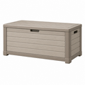 Arcón de almacenamiento 120 x 60 x 63 cm de plástico beige para exterior con tapa